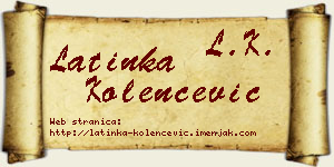 Latinka Kolenčević vizit kartica
